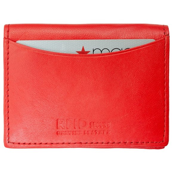 Men Genuine Leather Bifold Credit Card Case with RFID Blocking - Picture 3 of 7